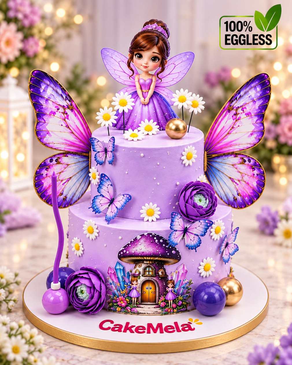 Pink & Purple Butterfly Cake