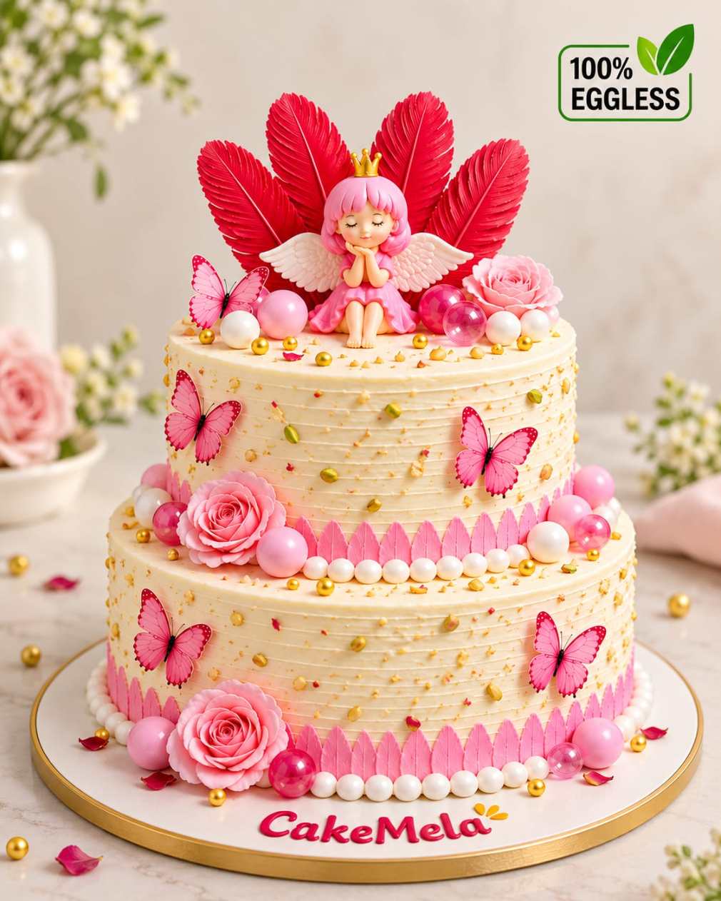 Pink Fairy Rose Cake