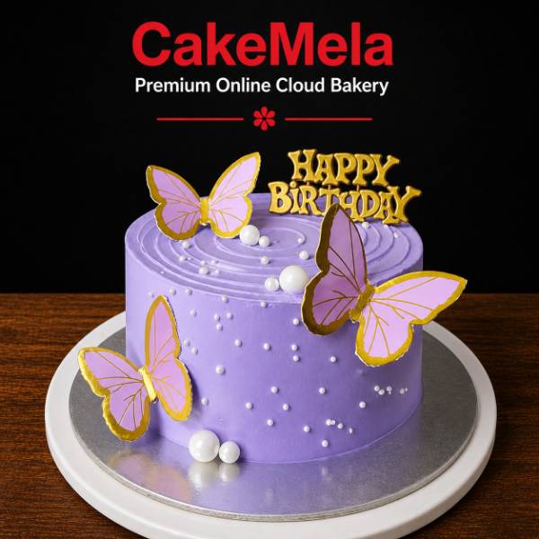 2 Pound Purple Butterfly Dream Cake