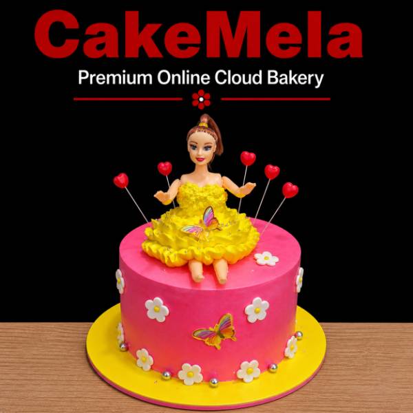 2 POUND Princess Yellow Doll Cake