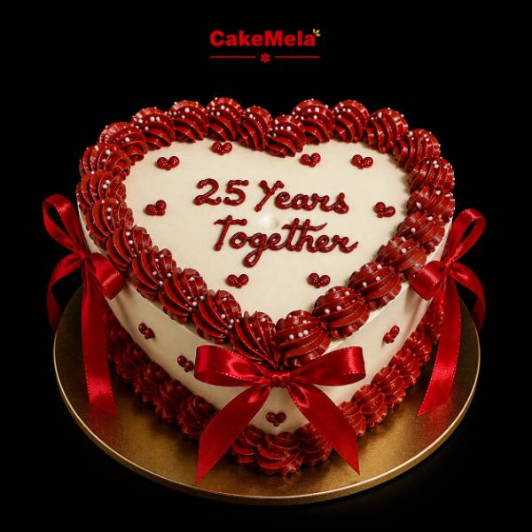 Silver Heart Anniversary Cake | 2 Pound ❤️