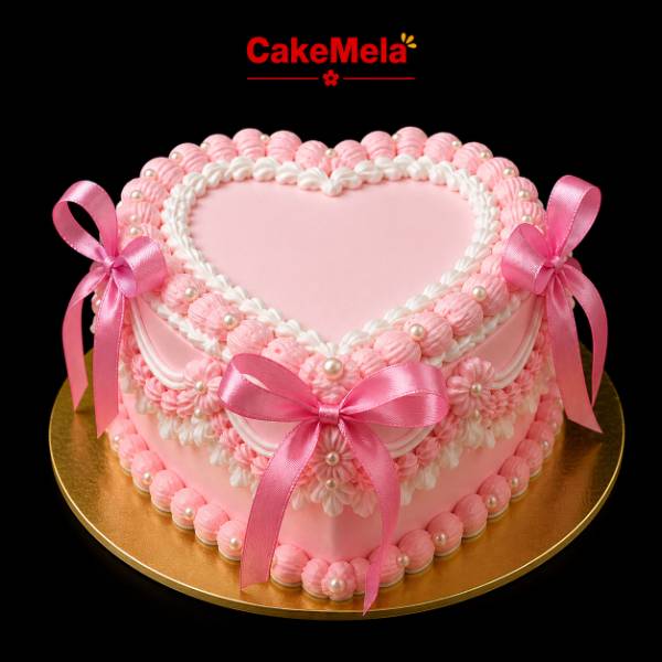 Pink Pearl Heart Cake | 2 Pound 🎀
