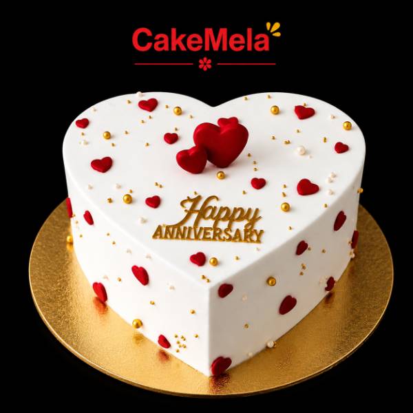 Golden Heart Anniversary Cake | 2 Pound ❤️