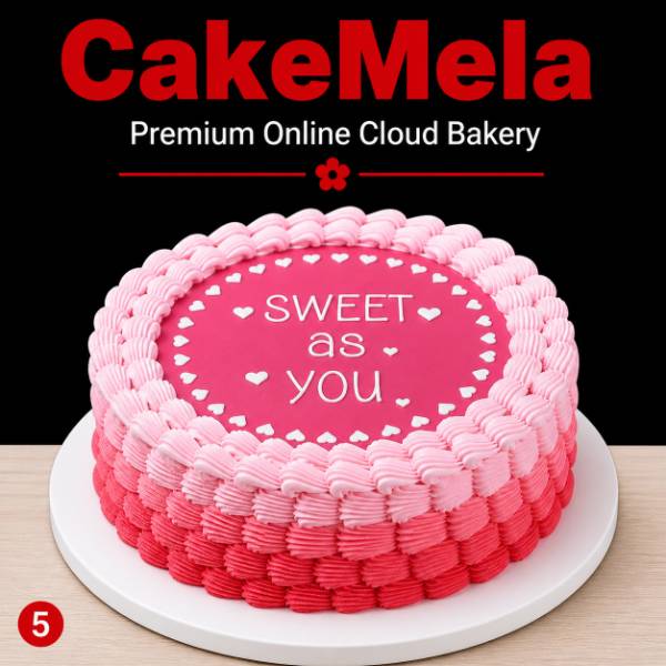 2 Pound Sweet As You Pink Heart Cake